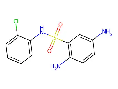 2,5-diamino-N-(2-chlorophenyl)benzenesulfonamide structure