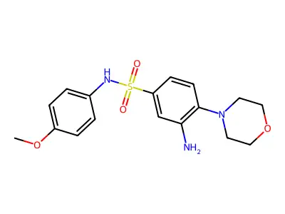 3-amino-N-(4-methoxyphenyl)-4-(morpholin-4-yl)benzene-1-sulfonamide structure