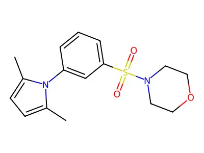 4-[3-(2,5-dimethyl-1H-pyrrol-1-yl)benzenesulfonyl]morpholine structure