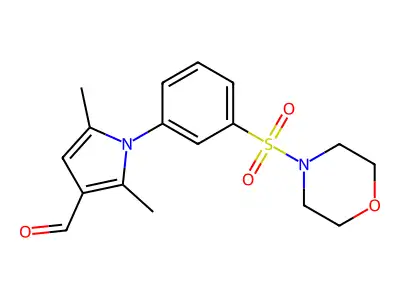 2,5-dimethyl-1-(3-(morpholine-4-sulfonyl)phenyl)-1H-pyrrole-3-carbaldehyde structure