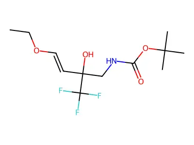 tert-butyl N-[4-ethoxy-2-hydroxy-2-(trifluoromethyl)but-3-enyl]carbamate structure