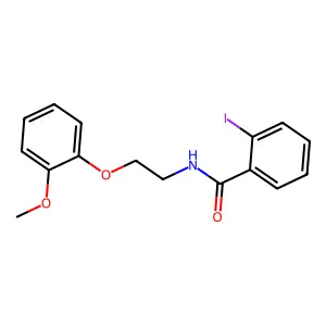 2-iodo-N-[2-(2-methoxyphenoxy)ethyl]benzamide structure