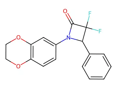 1-(2,3-Dihydro-1,4-benzodioxin-6-yl)-3,3-difluoro-4-phenylazetidin-2-one structure