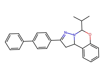 2-(Biphenyl-4-yl)-5-(propan-2-yl)-1,10b-dihydropyrazolo[1,5-c][1,3]benzoxazine structure