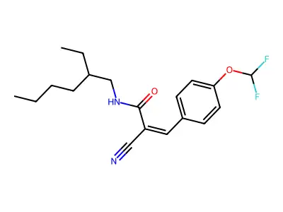 2-cyano-3-[4-(difluoromethoxy)phenyl]-N-(2-ethylhexyl)prop-2-enamide structure