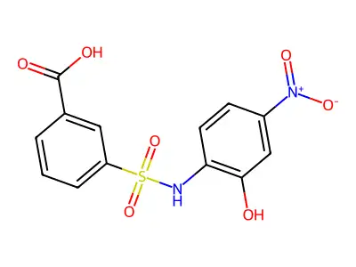 3-[(2-Hydroxy-4-nitrophenyl)sulfamoyl]benzoic acid structure