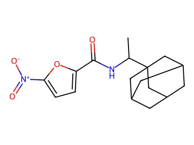 N-[1-(1-adamantyl)ethyl]-5-nitrofuran-2-carboxamide structure