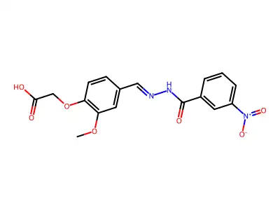 3-Nitrobenzoic acid 2-[[4-(carboxymethoxy)-3-methoxyphenyl]methylene]hydrazide structure