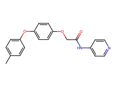 2-[4-(4-methylphenoxy)phenoxy]-N-pyridin-4-ylacetamide structure