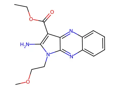ethyl 2-amino-1-(2-methoxyethyl)-1H-pyrrolo[2,3-b]quinoxaline-3-carboxylate structure
