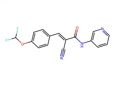 2-cyano-3-[4-(difluoromethoxy)phenyl]-N-(pyridin-3-yl)prop-2-enamide structure