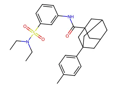 N-[3-(diethylsulfamoyl)phenyl]-3-(4-methylphenyl)adamantane-1-carboxamide structure