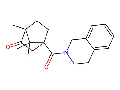 4-(3,4-dihydro-1H-isoquinoline-2-carbonyl)-1,7,7-trimethylbicyclo[2.2.1]heptan-2-one structure