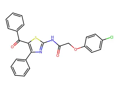 N-(5-benzoyl-4-phenyl-1,3-thiazol-2-yl)-2-(4-chlorophenoxy)acetamide structure