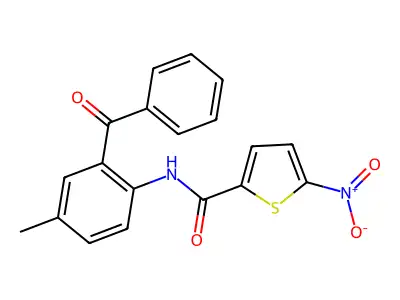 N-(2-benzoyl-4-methylphenyl)-5-nitrothiophene-2-carboxamide structure