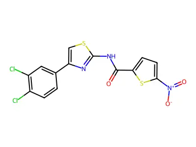 N-[4-(3,4-dichlorophenyl)-1,3-thiazol-2-yl]-5-nitrothiophene-2-carboxamide structure