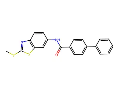 N-(2-(methylthio)benzo[d]thiazol-6-yl)-[1,1'-biphenyl]-4-carboxamide structure