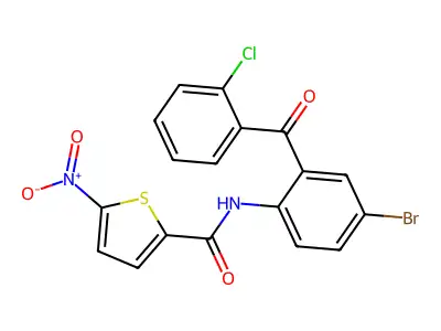 N-[4-bromo-2-(2-chlorobenzoyl)phenyl]-5-nitrothiophene-2-carboxamide structure