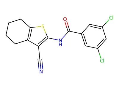 3,5-dichloro-N-(3-cyano-4,5,6,7-tetrahydro-1-benzothiophen-2-yl)benzamide structure