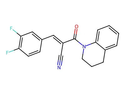 (E)-3-(3,4-difluorophenyl)-2-(3,4-dihydro-2H-quinoline-1-carbonyl)prop-2-enenitrile structure