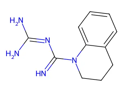N-(diaminomethylidene)-3,4-dihydro-2H-quinoline-1-carboximidamide structure
