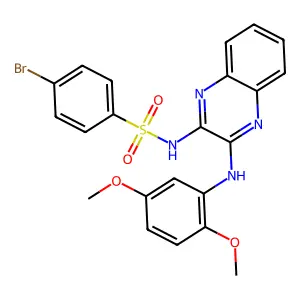 4-bromo-N-[3-(2,5-dimethoxyanilino)quinoxalin-2-yl]benzenesulfonamide structure