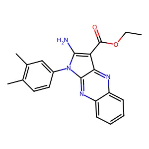 ethyl 2-amino-1-(3,4-dimethylphenyl)-1H-pyrrolo[2,3-b]quinoxaline-3-carboxylate structure