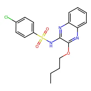N-(3-butoxyquinoxalin-2-yl)-4-chlorobenzene-1-sulfonamide structure