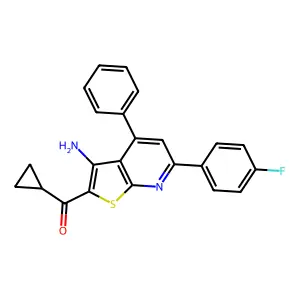 [3-amino-6-(4-fluorophenyl)-4-phenylthieno[2,3-b]pyridin-2-yl]-cyclopropylmethanone structure