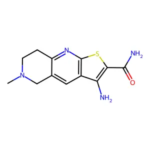 3-Amino-6-methyl-5,6,7,8-tetrahydrothieno[2,3-b][1,6]naphthyridine-2-carboxamide structure