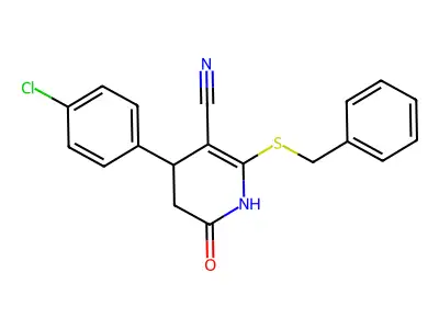 6-benzylsulfanyl-4-(4-chlorophenyl)-2-oxo-3,4-dihydro-1H-pyridine-5-carbonitrile structure
