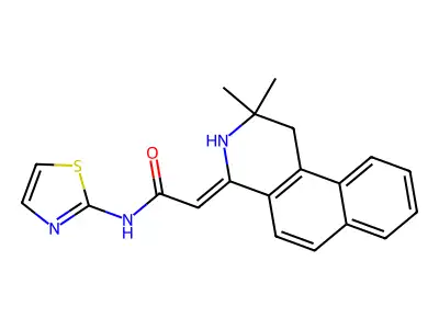 (2Z)-2-(2,2-dimethyl-1,3-dihydrobenzo[f]isoquinolin-4-ylidene)-N-(1,3-thiazol-2-yl)acetamide structure