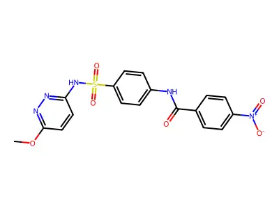 N-[4-[(6-methoxypyridazin-3-yl)sulfamoyl]phenyl]-4-nitrobenzamide structure