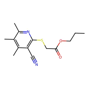 Propyl 2-(3-cyano-4,5,6-trimethylpyridin-2-yl)sulfanylacetate structure