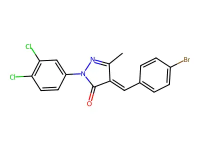 (4E)-4-[(4-bromophenyl)methylidene]-2-(3,4-dichlorophenyl)-5-methylpyrazol-3-one structure