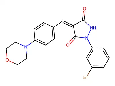 (4Z)-1-(3-bromophenyl)-4-[(4-morpholin-4-ylphenyl)methylidene]pyrazolidine-3,5-dione structure