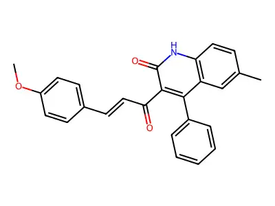 3-(3-(4-Methoxyphenyl)acryloyl)-6-methyl-4-phenylquinolin-2(1H)-one structure