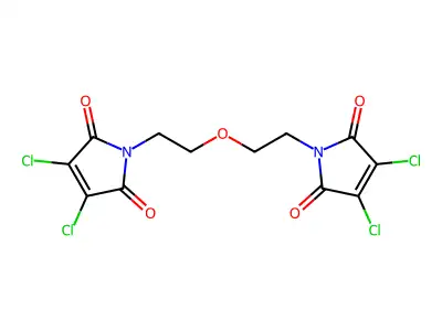 1,1'-(Oxybis(ethane-2,1-diyl))bis(3,4-dichloro-1H-pyrrole-2,5-dione) structure
