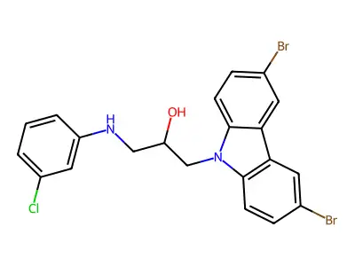 1-(3-Chloroanilino)-3-(3,6-dibromocarbazol-9-yl)propan-2-ol structure