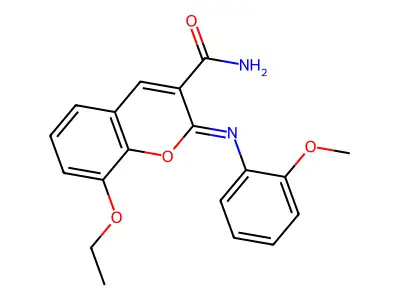 (2Z)-8-ethoxy-2-[(2-methoxyphenyl)imino]-2H-chromene-3-carboxamide structure
