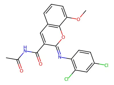 (2Z)-N-acetyl-2-[(2,4-dichlorophenyl)imino]-8-methoxy-2H-chromene-3-carboxamide structure