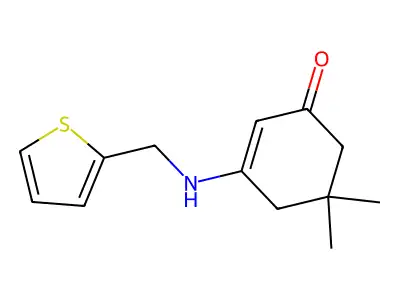 5,5-Dimethyl-3-[(thiophen-2-ylmethyl)amino]cyclohex-2-en-1-one structure