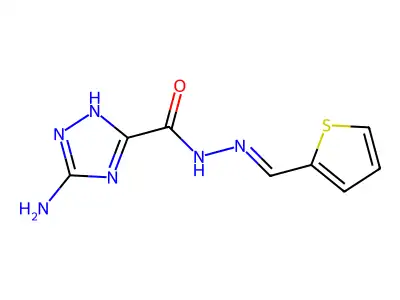 5-amino-N'-[(thiophen-2-yl)methylidene]-1H-1,2,4-triazole-3-carbohydrazide structure
