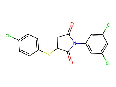 3-(4-Chlorophenyl)sulfanyl-1-(3,5-dichlorophenyl)pyrrolidine-2,5-dione structure
