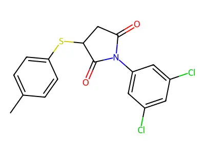 1-(3,5-Dichlorophenyl)-3-(4-methylphenyl)sulfanylpyrrolidine-2,5-dione structure