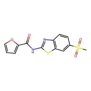 N-(6-methanesulfonyl-1,3-benzothiazol-2-yl)furan-2-carboxamide structure