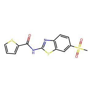 N-(6-methanesulfonyl-1,3-benzothiazol-2-yl)thiophene-2-carboxamide structure