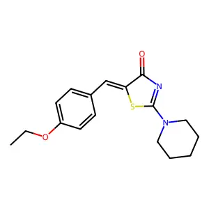 (5E)-5-[(4-ethoxyphenyl)methylidene]-2-piperidin-1-yl-1,3-thiazol-4-one structure
