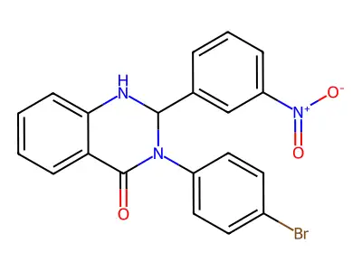 3-(4-Bromophenyl)-2-(3-nitrophenyl)-1,2-dihydroquinazolin-4-one structure