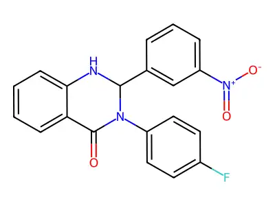 3-(4-Fluorophenyl)-2-(3-nitrophenyl)-1,2-dihydroquinazolin-4-one structure